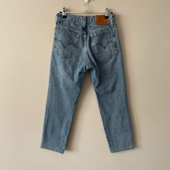 Levi's Wedgie Icon Fit High Rise Denim Casual Straight Leg Jeans Shut Up Blue 24 - Picture 3 of 11